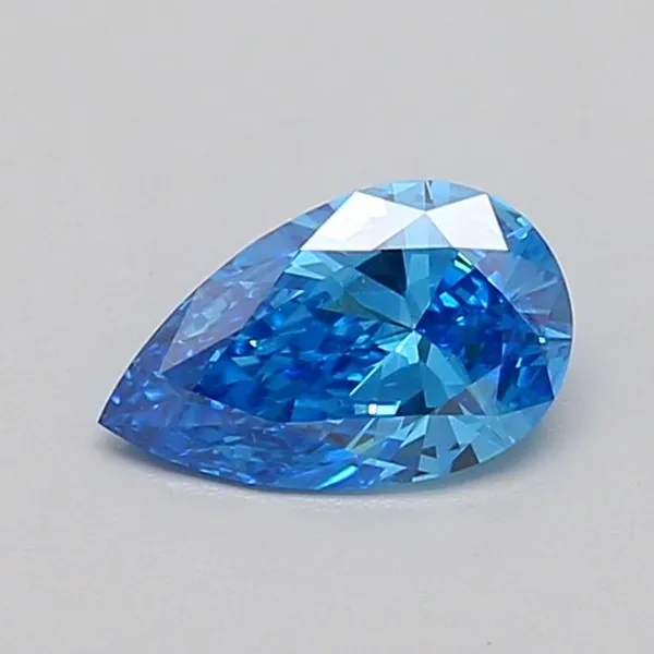 0.54ct PEAR Fancy Vivid Blue VS1 Coloured Lab diamond
