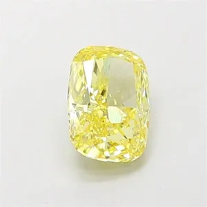 1.02ct CUSHION Fancy Intense Yellow VS1 Coloured Lab diamond