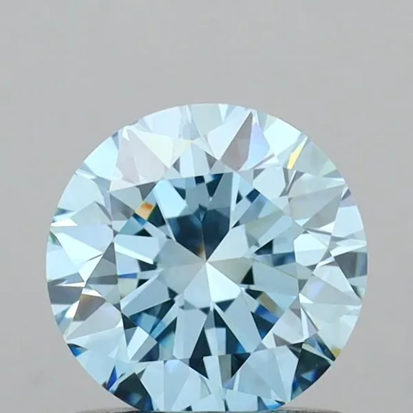 1ct ROUND Fancy Vivid Blue VVS2 Coloured Lab diamond