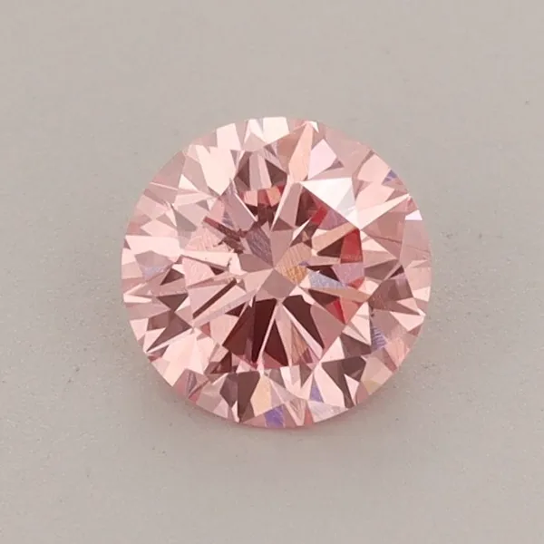 0.64ct ROUND Fancy Vivid Pink VS2 Coloured Lab diamond