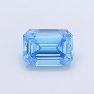 1.12ct EMERALD Fancy Vivid Blue VS1 Coloured Lab diamond