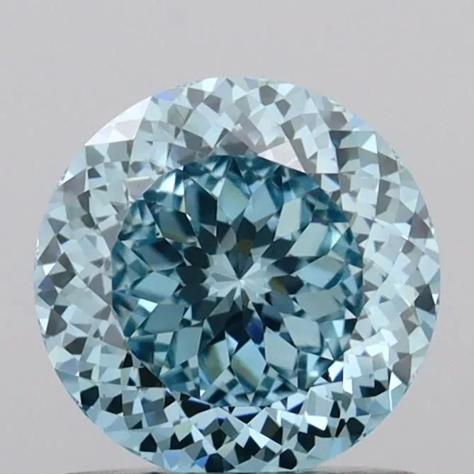 1.04ct ROUND Fancy Intense Blue VS1 Coloured Lab diamond