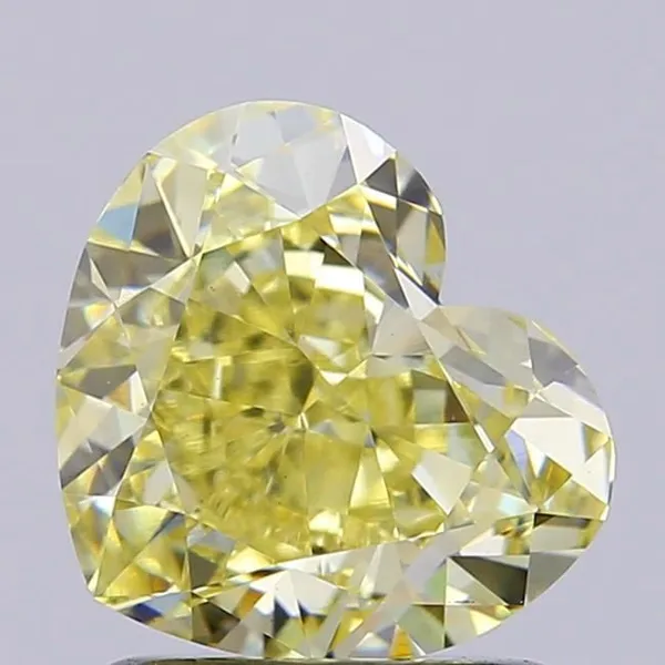 1.51ct HEART Fancy Light Yellow VS1 Coloured Lab diamond