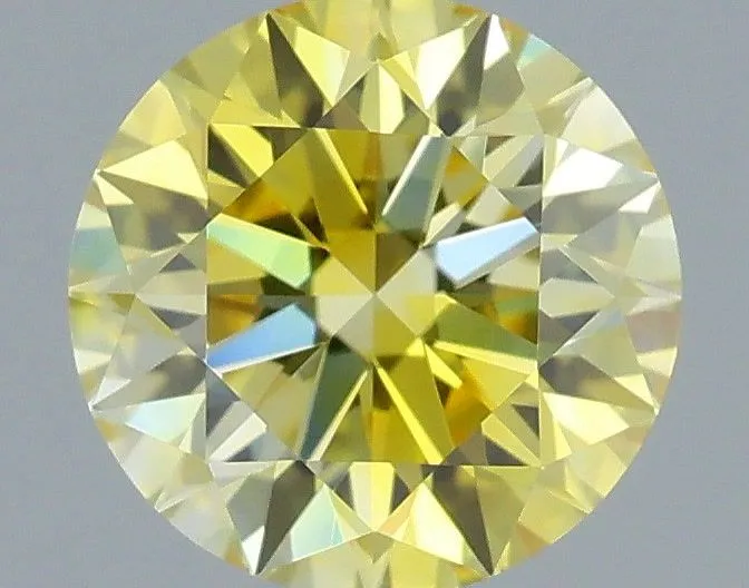 0.74ct ROUND Fancy Intense Yellow VVS1 Coloured Lab diamond