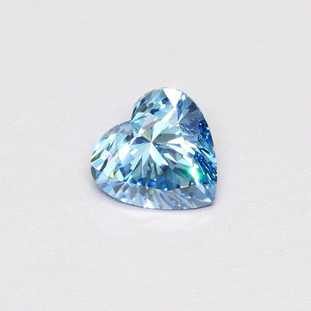 1.53ct HEART Fancy Vivid Blue VS2 Coloured Lab diamond