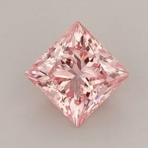 0.75ct PRINCESS Fancy Vivid Pink VS2 Coloured Lab diamond