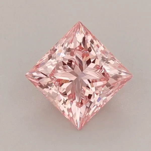 0.75ct PRINCESS Fancy Vivid Pink VS2 Coloured Lab diamond