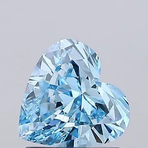 1.01ct HEART Fancy Vivid Blue SI1 Coloured Lab diamond