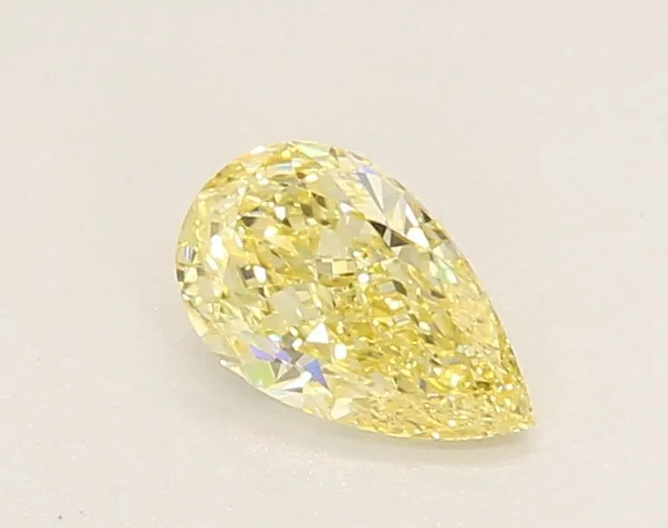 0.51ct PEAR Fancy Yellow VS1 Coloured Lab diamond