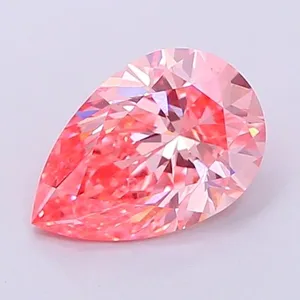 0.99ct PEAR Fancy Vivid Pink VS1 Coloured Lab diamond