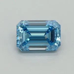 1.01ct EMERALD Fancy Vivid Blue VS1 Coloured Lab diamond