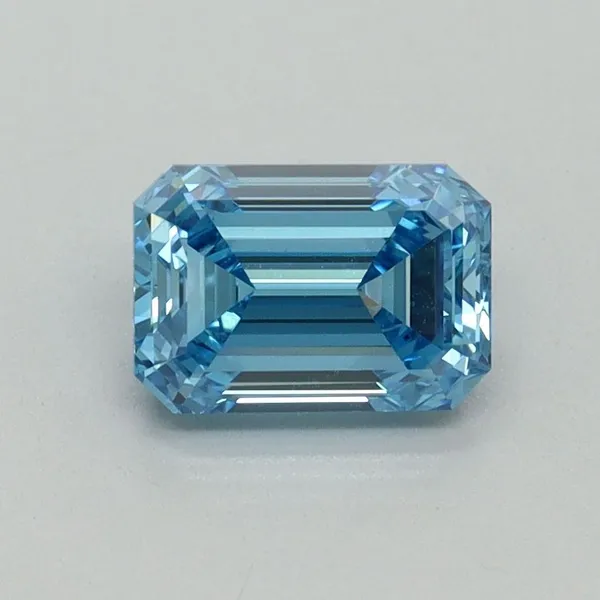 1.01ct EMERALD Fancy Vivid Blue VS1 Coloured Lab diamond
