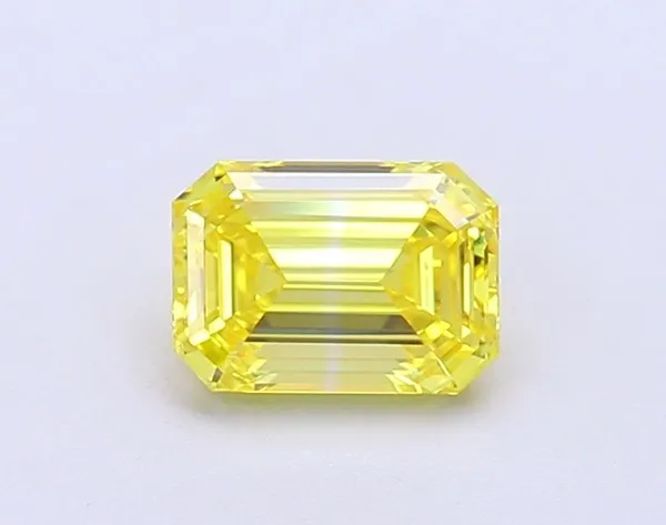 1.02ct EMERALD Fancy Vivid Yellow VVS2 Coloured Lab diamond