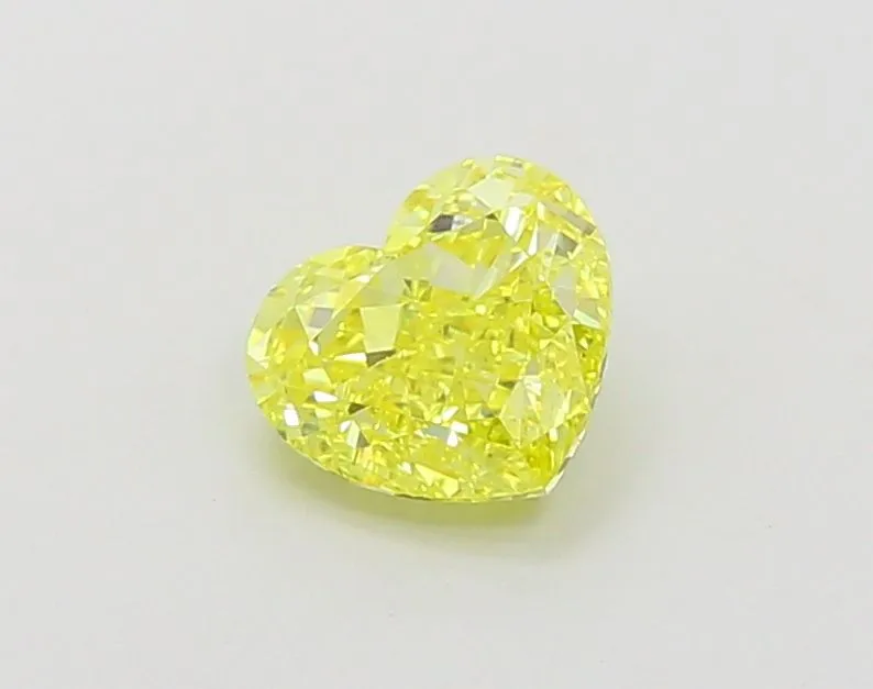 1.07ct HEART Fancy Vivid Yellow VVS2 Coloured Lab diamond