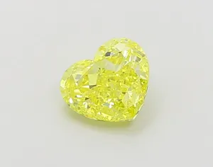 1.07ct HEART Fancy Vivid Yellow VVS2 Coloured Lab diamond