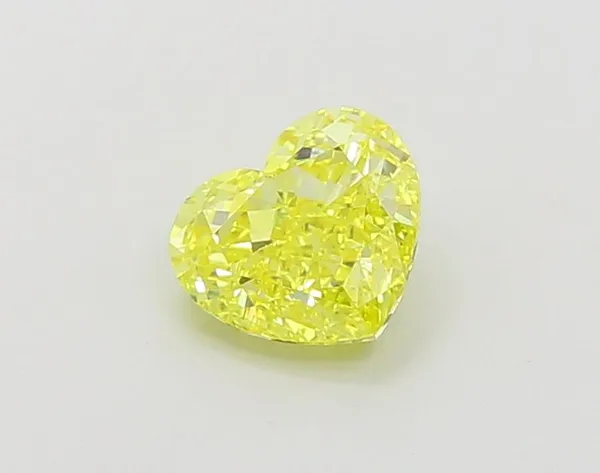 1.07ct HEART Fancy Vivid Yellow VVS2 Coloured Lab diamond