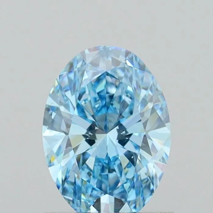 1.06ct OVAL Fancy Vivid Blue VVS2 Coloured Lab diamond