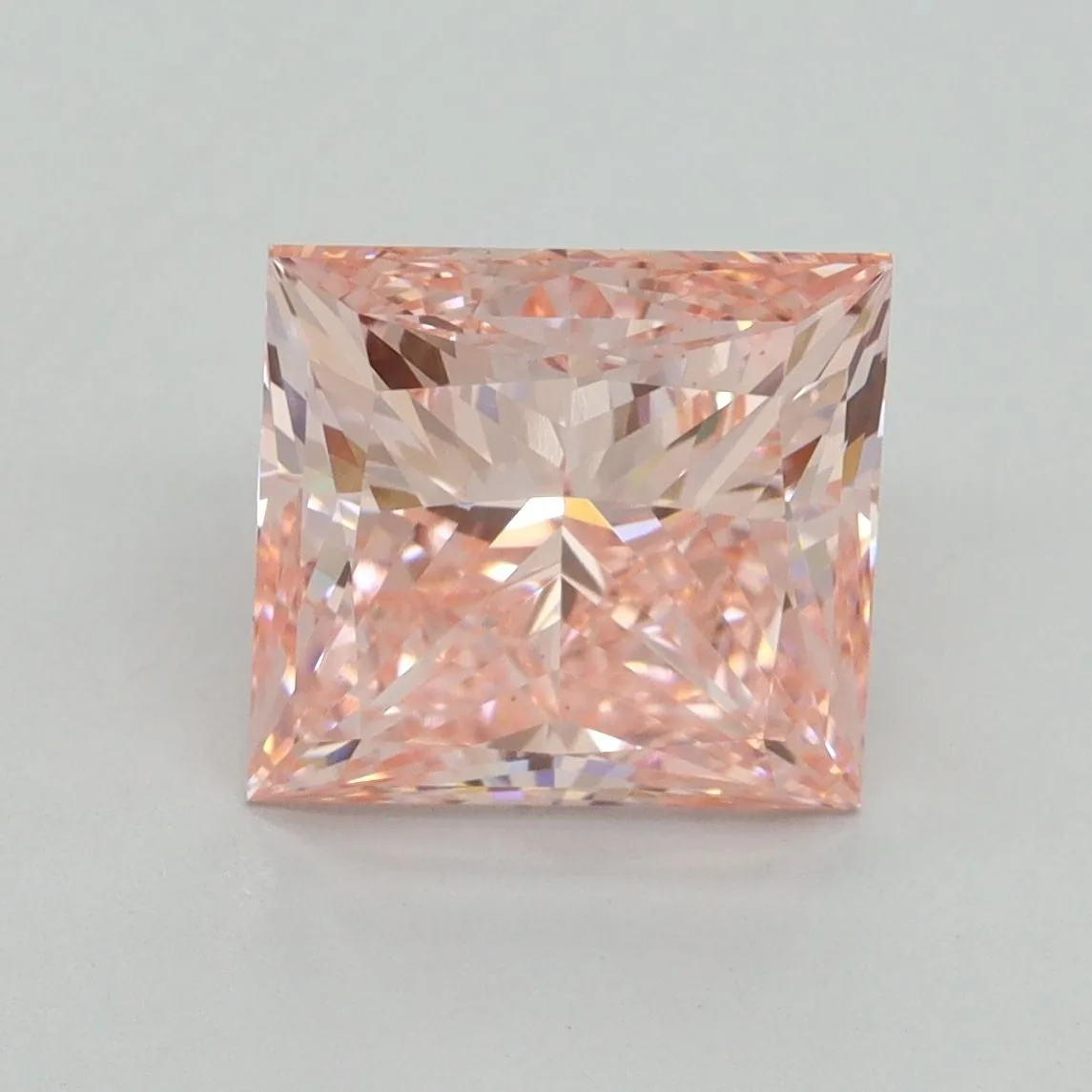 4.01ct PRINCESS Fancy Vivid Pink VS1 Coloured Lab diamond