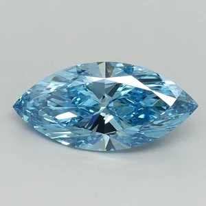0.98ct MARQUISE Fancy Vivid Blue VVS2 Coloured Lab diamond