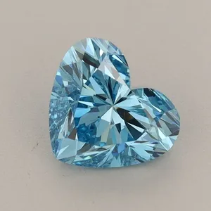 1.12ct HEART Fancy Vivid Blue VVS2 Coloured Lab diamond