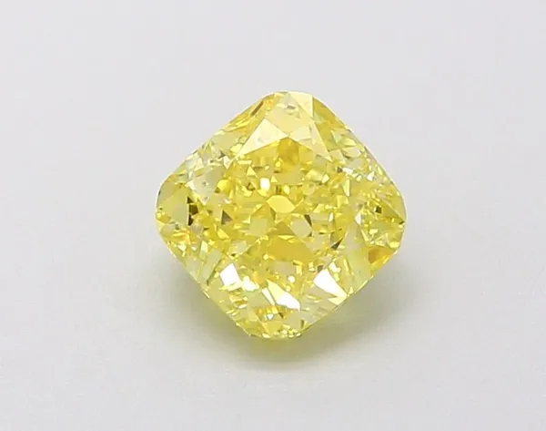 1.09ct CUSHION Fancy Vivid Yellow VVS2 Coloured Lab diamond