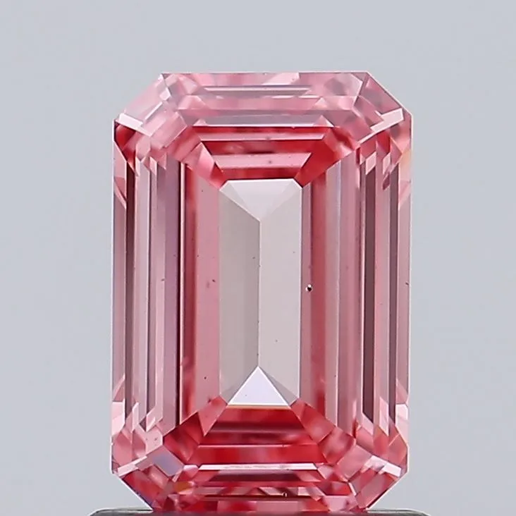 1.25ct EMERALD Fancy Vivid Pink VS2 Coloured Lab diamond