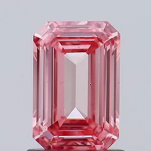 1.25ct EMERALD Fancy Vivid Pink VS2 Coloured Lab diamond