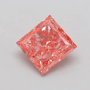 1.01ct PRINCESS Fancy Intense Pink VVS2 Coloured Lab diamond