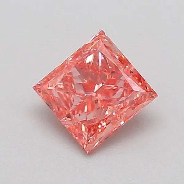 1.01ct PRINCESS Fancy Intense Pink VVS2 Coloured Lab diamond