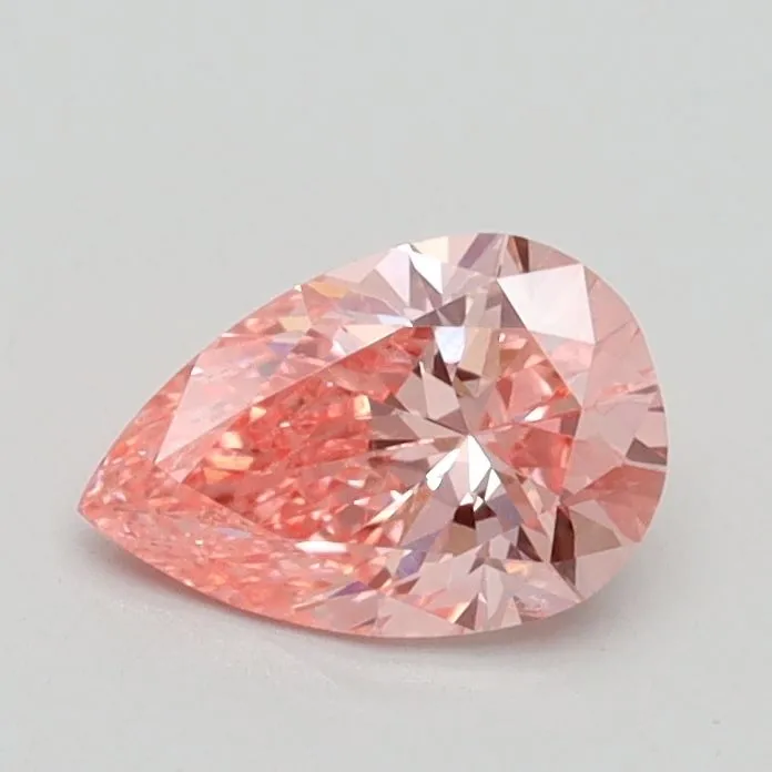 0.61ct PEAR Fancy Vivid Pink SI1 Coloured Lab diamond