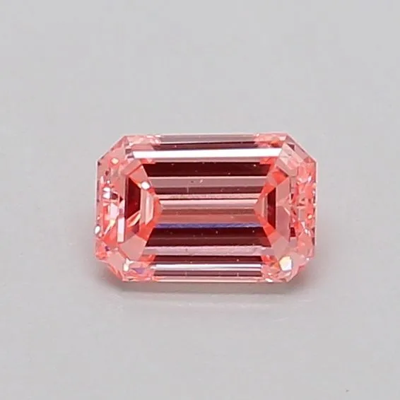 0.39ct EMERALD Fancy Intense Pink SI1 Coloured Lab diamond