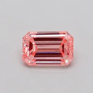 0.39ct EMERALD Fancy Intense Pink SI1 Coloured Lab diamond