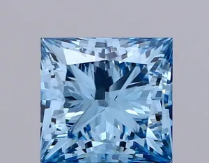 1.7ct PRINCESS Fancy Vivid Blue VS1 Coloured Lab diamond