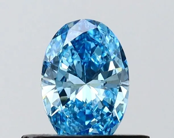 0.52ct OVAL Fancy Vivid Blue VS1 Coloured Lab diamond