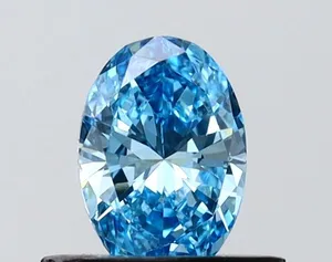 0.52ct OVAL Fancy Vivid Blue VS1 Coloured Lab diamond