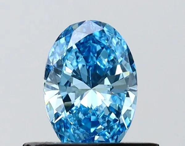 0.52ct OVAL Fancy Vivid Blue VS1 Coloured Lab diamond