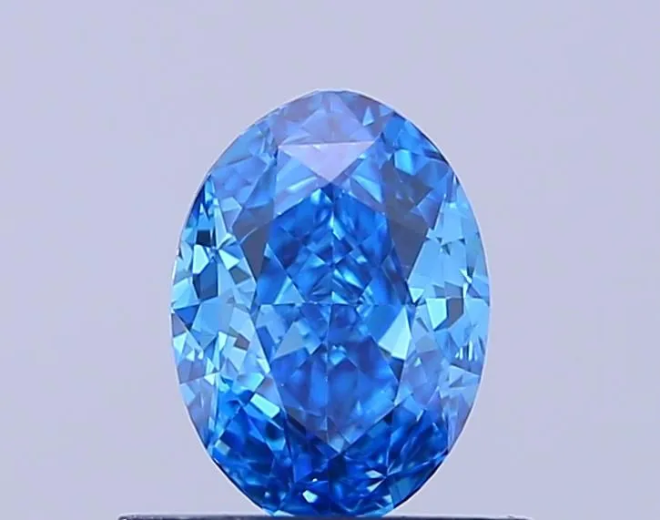 0.64ct OVAL Fancy Vivid Blue VS1 Coloured Lab diamond