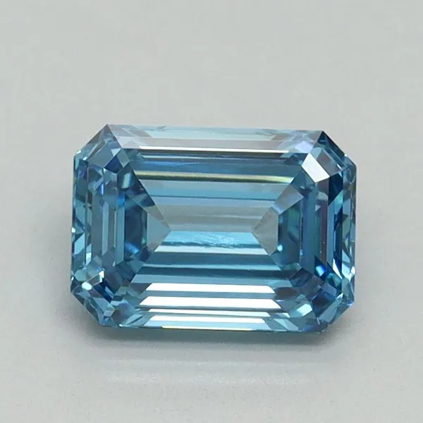 1.03ct EMERALD Fancy Vivid Blue VS1 Coloured Lab diamond