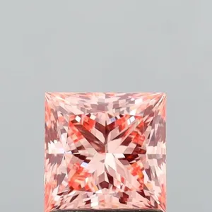 1.46ct PRINCESS Fancy Intense Orangey Pink VVS2 Coloured Lab diamond