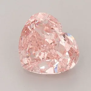 1.7ct HEART Fancy Vivid Pink SI1 Coloured Lab diamond