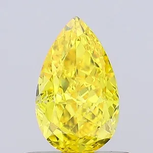 0.69ct PEAR Fancy Vivid Yellow VVS2 Coloured Lab diamond