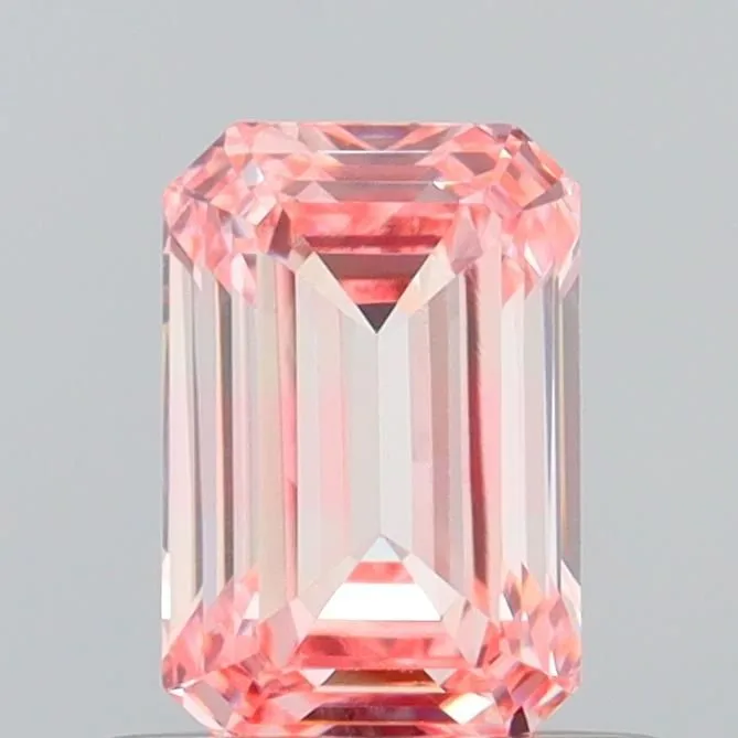 0.66ct EMERALD Fancy Vivid Pink VS2 Coloured Lab diamond