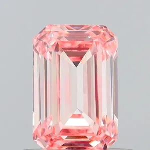 0.66ct EMERALD Fancy Vivid Pink VS2 Coloured Lab diamond