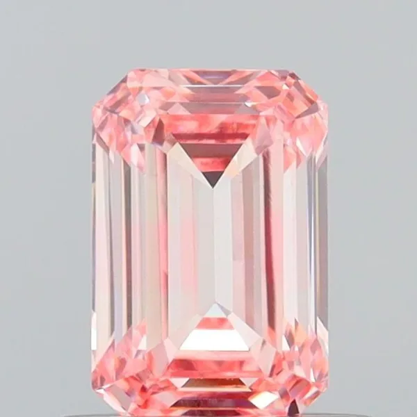 0.66ct EMERALD Fancy Vivid Pink VS2 Coloured Lab diamond