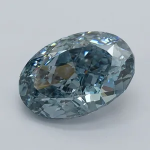 1.07ct OVAL Fancy Vivid Blue VVS2 Coloured Lab diamond
