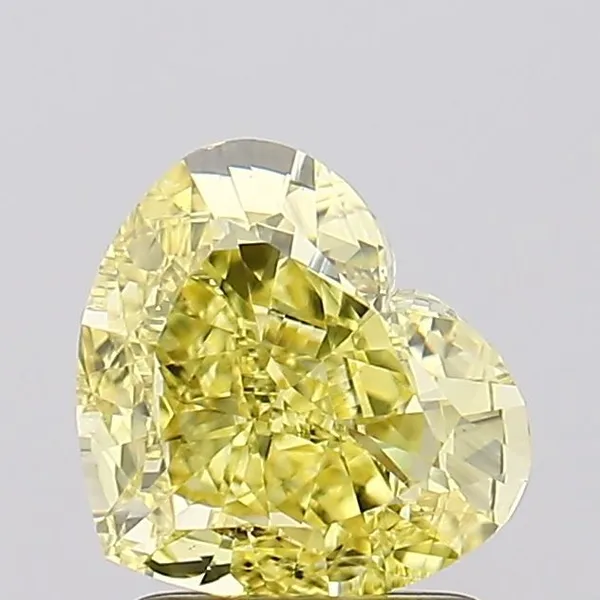 1.7ct HEART Fancy Vivid Yellow VS2 Coloured Lab diamond