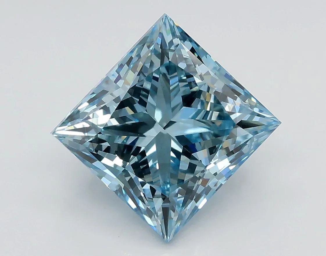 3.01ct PRINCESS Fancy Intense Blue SI2 Coloured Lab diamond