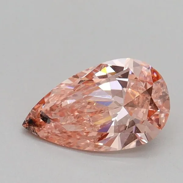 0.68ct PEAR Fancy Intense Pink SI2 Coloured Lab diamond