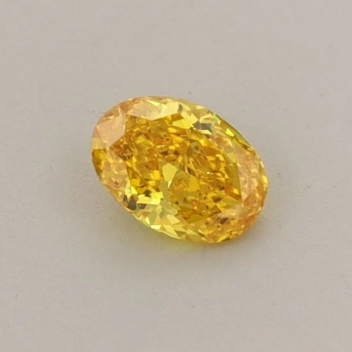 0.31ct OVAL Fancy Vivid Yellow VS1 Coloured Lab diamond
