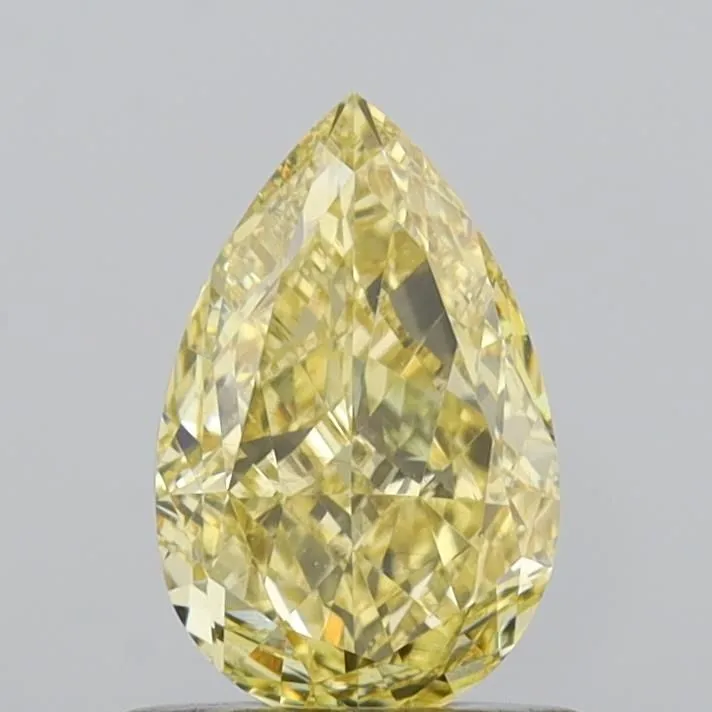 0.82ct PEAR Fancy Intense Yellow VS2 Coloured Lab diamond